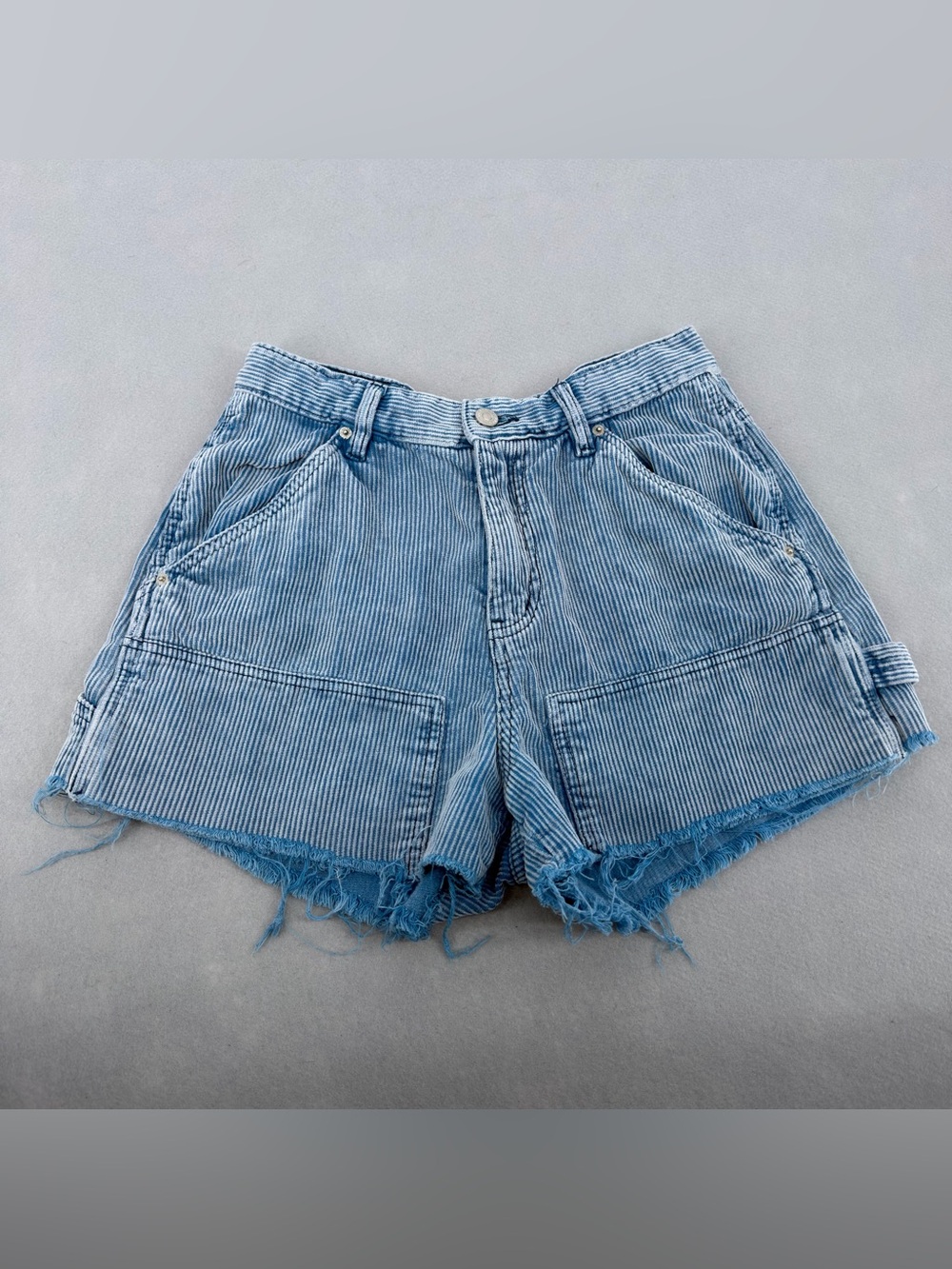 BDG Blue High Rise Corduroy Carpenter Shorts 27